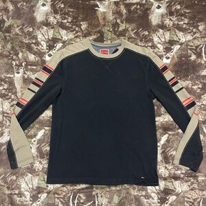 Tommy Hilfiger Black and Beige Crewneck